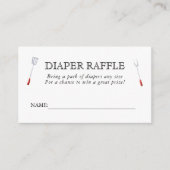 Baby-Q Picnic Backyard Dusche Windel Raffle Begleitkarte (Vorderseite)