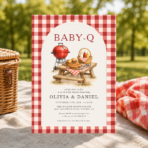 Baby Q Rotkariert Paare Baby Shower Einladung