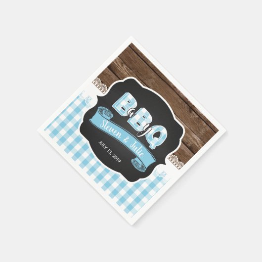 Baby Q Shower Napkin - Baby Blue Serviette (Ecke)