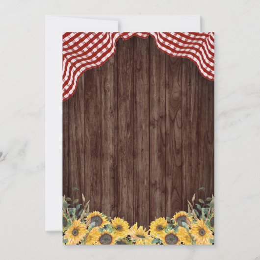 Baby Q Sonnenblume GRILLEN Kinderdusche Einladung (Rückseite)