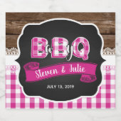 Baby Q Sparkling Weinetikett - Dunkelrosa Schaumweinetikett (Einzelnes Label)