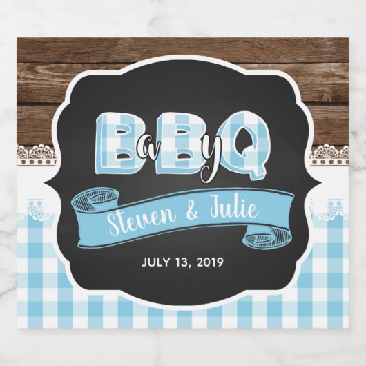 Baby Q Sparkling Wine Label - Baby Blue Schaumweinetikett (Einzelnes Label)