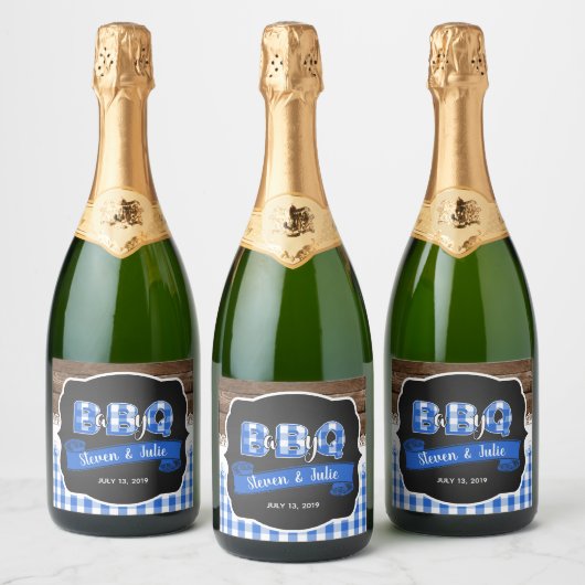 Baby Q Sparkling Wine Label - Blau Schaumweinetikett (Flaschen)