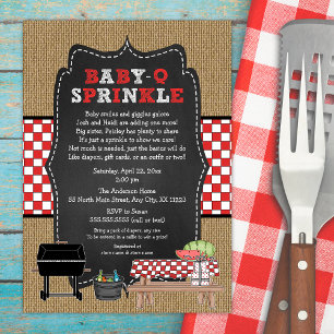 Baby Q Sprinkle, GRILLEN Baby Sprinkle Dusche, Bab Einladung