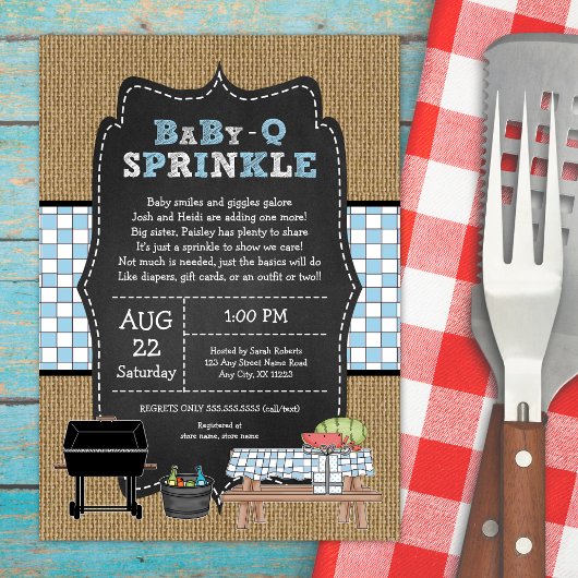 Baby Q Sprinkle, GRILLEN Babydusche Einladung