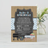Baby Q Sprinkle, GRILLEN Babydusche Einladung (Stehend Vorderseite)