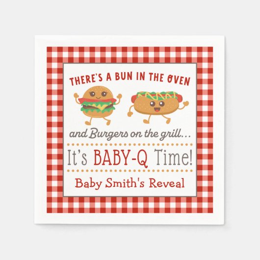 BABY-Q-Thema Geschlecht enthüllt Servietten (Vorderseite)