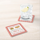 BABY-Q-Thema Geschlecht enthüllt Servietten Rechteckiger Pappuntersetzer (Vor Ort)