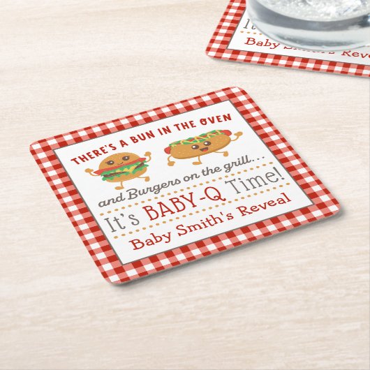 BABY-Q-Thema Geschlecht enthüllt Servietten Rechteckiger Pappuntersetzer (angewinkelt)