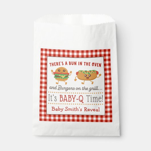 BABY-Q-thematisches Geschlecht offenbart Gefälligk Geschenktütchen (Vorderseite)