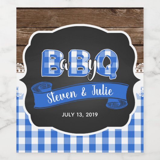 Baby Q Weinflaschen Etikett - blau (Einzelnes Label)