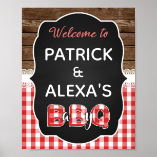 Baby Q Welcome Sign (8x10) - Red Baby Q Poster