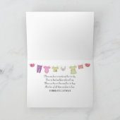 Baby Quad Footprints auf Gingham Karte (Innenseite)