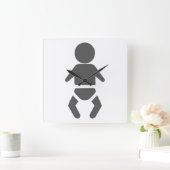 Baby Quadratische Wanduhr (Zuhause)