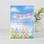 Baby Quadruplet Dusche Einladung (Stehend Vorderseite)