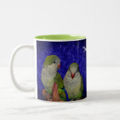 Baby Quaker Parrots Personalisiert Zweifarbige Tasse (Links)