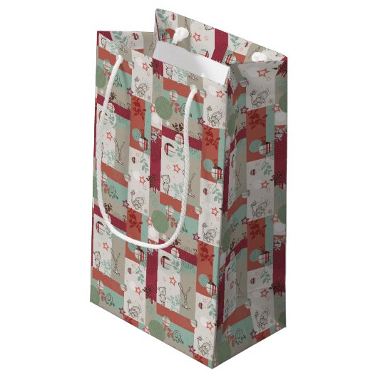 Baby-Quilt-Muster 2 Kleine Geschenktüte (Rückseite Schrägansicht)