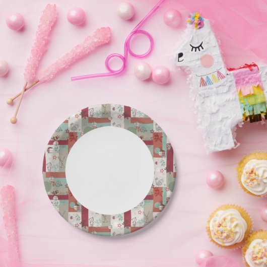 Baby Quilt Muster 2 Pappteller (Party)