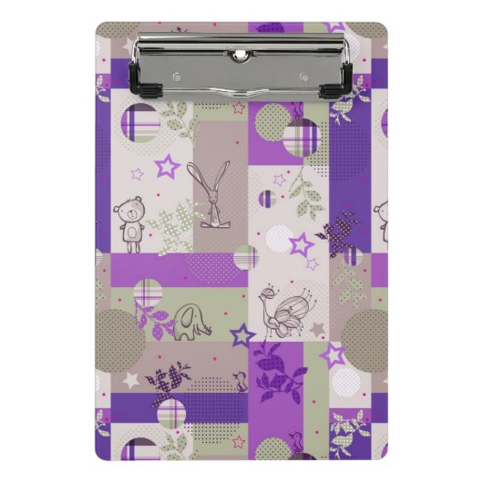 Baby-Quilt-Muster Mini Klemmbrett (Vorderseite)