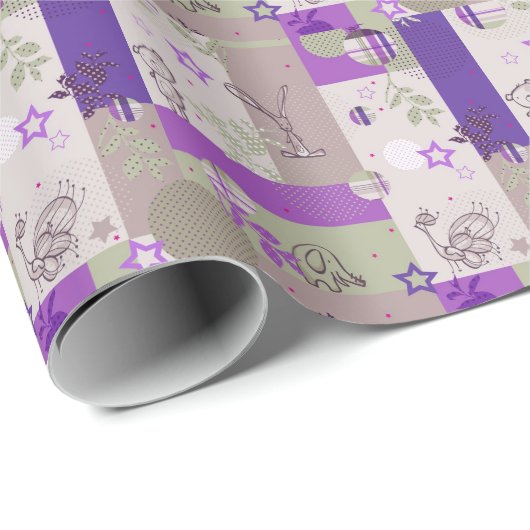 Baby Quilt Pattern Geschenkpapier (Rolleneckpunkt)