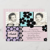 Baby Quilt und Blume Einladung (Vorne/Hinten)