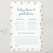 Baby Rabbit Baby Shower Predictions & Advice Card (Vorderseite)