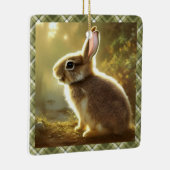 Baby Rabbit Wildlife Portrait Personalisiert Keramikornament (Rechts)