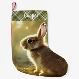 Baby Rabbit Wildlife Portrait Personalisiert Kleiner Weihnachtsstrumpf