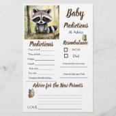 Baby Raccoon Baby Predictions Advice Card (Vorderseite)