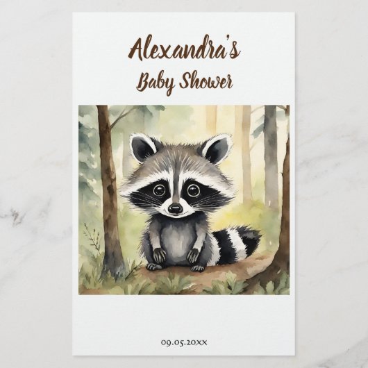 Baby Raccoon Baby Predictions Advice Card (Rückseite)
