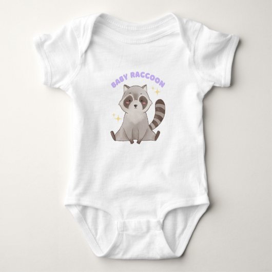 Baby Raccoon – Cute Woodland Animal Baby Strampler (Vorderseite)