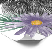 Baby Raccoon Floral Kinderzimmer Print | Raccoon P Poster (Ecke)