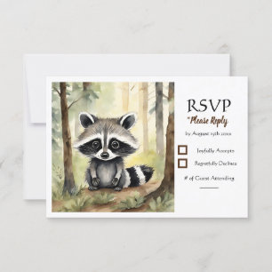 Baby Raccoon Gender Neutral Baby Dusche RSVP Karte