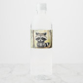 Baby Raccoon Gender Neutral Baby Dusche Wasserflaschenetikett (Vorderseite)