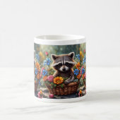 Baby Raccoon in Blume Basket Tasse (Mittel)