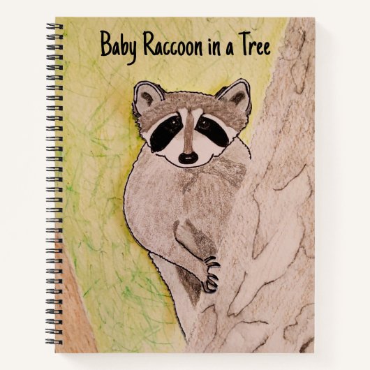 Baby Raccoon in einem Baum Notizblock (Vorderseite)