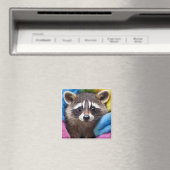 Baby Raccoon Magnet - Rainbow Critters (In Situ (Geschirrspüler))