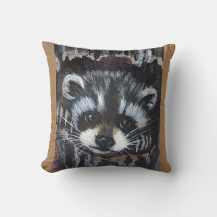 BABY RACCOON PEEKING THROW PILLOWS KISSEN