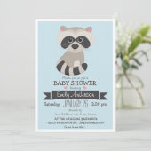 Baby Raccoon, Woodland Baby Dusche oder Sprinkle Einladung (Stehend Vorderseite)