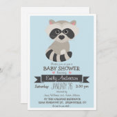 Baby Raccoon, Woodland Baby Dusche oder Sprinkle Einladung (Vorne/Hinten)