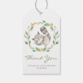 Baby Raccoon Wreath Baby Dusche Vielen Dank Geschenkanhänger (Rückseite)