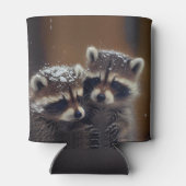 Baby-Raccoons stürzen sich im sinkenden Schnee Dosenkühler (Rückseite)