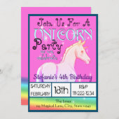 Baby Rainbow Unicorn Birthday II (Regenbogen) Einladung (Vorne/Hinten)