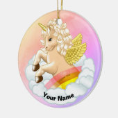 Baby Rainbow Unicorn Keramik Ornament (Links)
