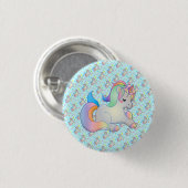 Baby Rainbow Unicorn Pony Schaltfläche Button in b (Vorne & Hinten)