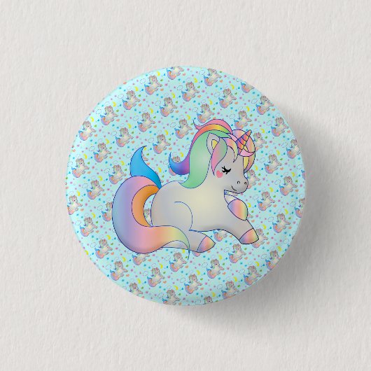 Baby Rainbow Unicorn Pony Schaltfläche Button in b (Vorderseite)