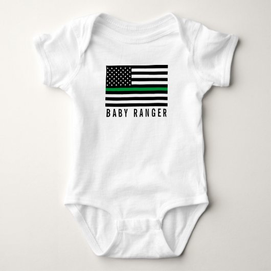 Baby Ranger Thin Green Line American Flag Baby Strampler (Vorderseite)