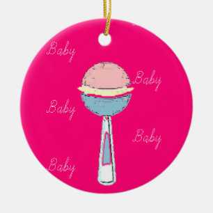 Baby-Rassel-Weihnachtsdekoration Keramik Ornament