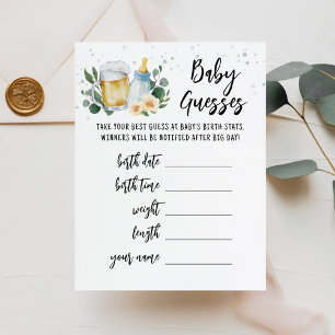 Baby-Ratspiel-Vorhersagen Baby ist Brewing-Karte Einladung
