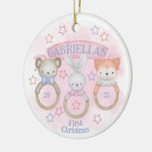 Baby Rattle Baby's First Christmas Keramik Ornament (Links)